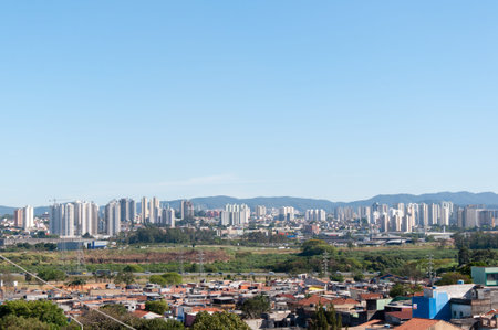 City of Guarulhos and poor region of eastern sao paulo cityの写真素材