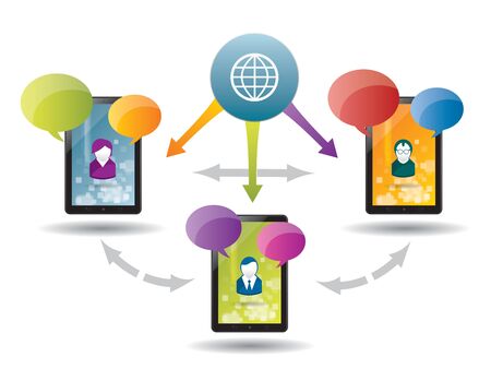 Communication and generating business through the internetのイラスト素材