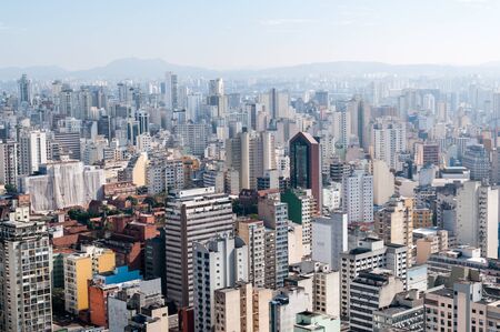 Aerial view of the city of sao pauloの写真素材