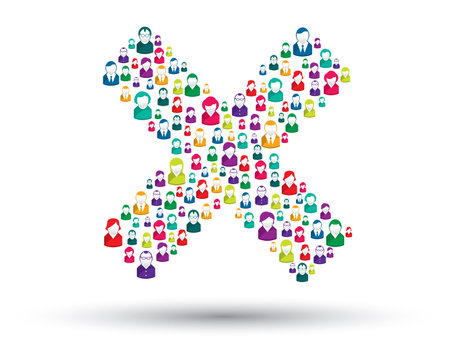 Sign wrong with icons of peopleのイラスト素材