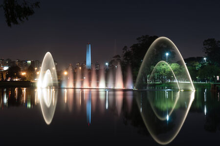 water fountain in the Ibirapuera park, sao paulo , Brazilの写真素材