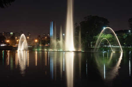water fountain in the Ibirapuera park, sao paulo , Brazilの写真素材