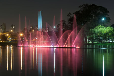 water fountain in the Ibirapuera park, sao paulo , Brazilの写真素材