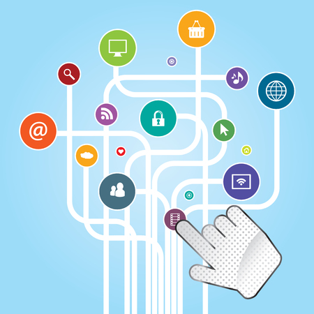 Access to applications and services for communication on the Internetのイラスト素材