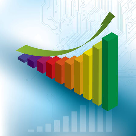 Growth & progress bar chartのイラスト素材