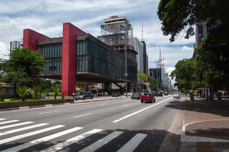 SAO PAULO, BRAZIL - February 12  The Art Museum of SÃ£o Paulo Assis Chateaubriand, better known as MASP, on February 12, 2013, in SÃ£o Paulo のeditorial素材