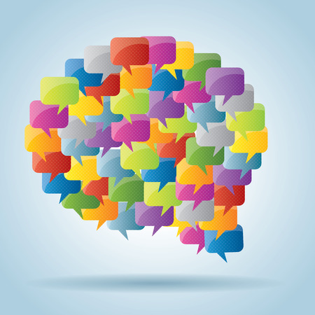 bubble of communication  with speech bubble icons のイラスト素材