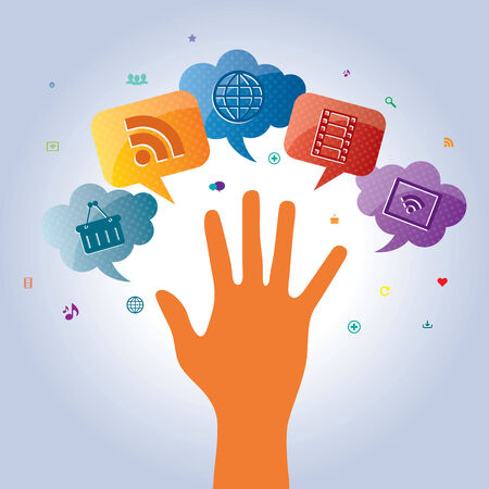 services available on the internet for people and business のイラスト素材