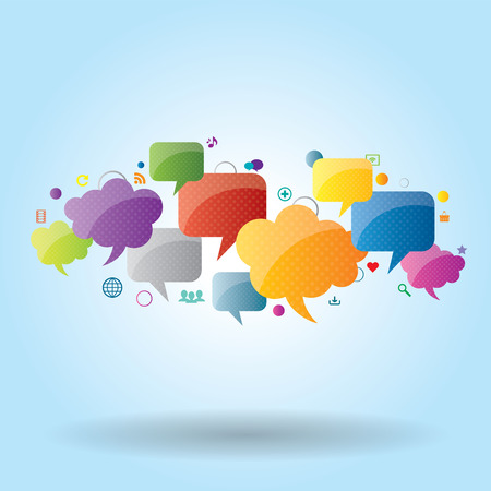 Speech bubble communication colorful vectorのイラスト素材