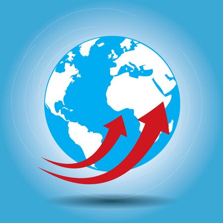 world with arrow vector, transportation logistics and deliveryのイラスト素材