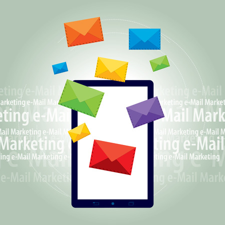 Letter envelope representing the sending or receiving e-mail marketing in the digital worldのイラスト素材