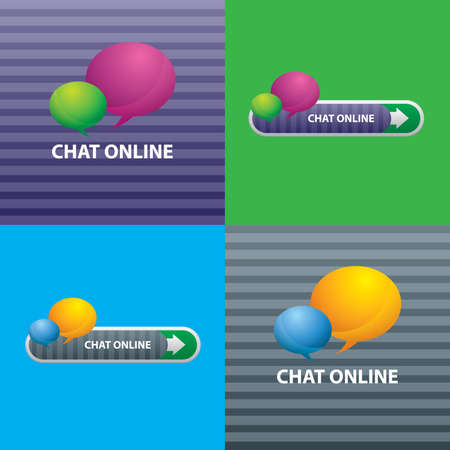 button of chat online for communication internet, design of icons in illustration.のイラスト素材