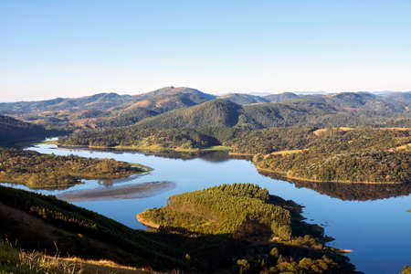 Aerial view of mountain river in Sao Paulo Brazilの写真素材