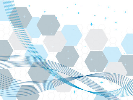 abstract technology vector background with hexagonsのイラスト素材