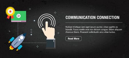 Web banner for digital marketing or online advertising in web page, internet ad, social media or mobile app. Web banner with icons of business, finance, strategy, technology and planning.のイラスト素材