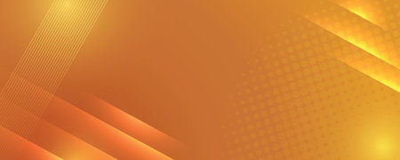 Abstract modern yellow background with bright elements, parallel lines and geometric shape in vector illustration.のイラスト素材