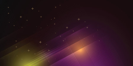 Dark background in vector illustration with glow and movement, with parallel lines, bright geometric shape.のイラスト素材