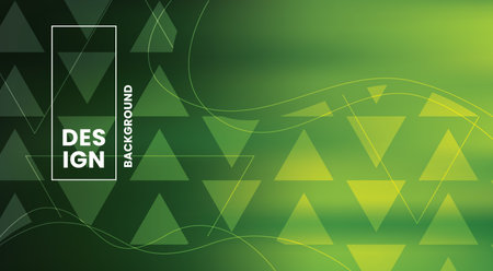 Green gradient abstract background with geometric triangle shapes pattern, creative and elegant design style in vector illustration.のイラスト素材
