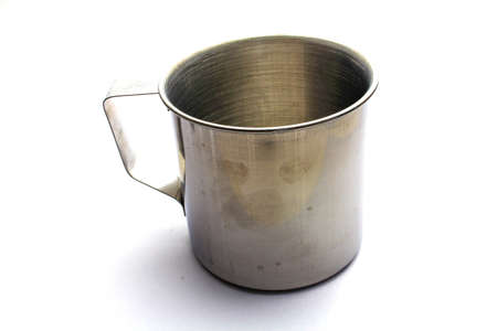 An isolated stainless steel glassの写真素材