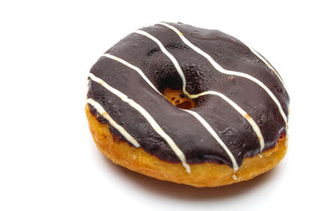 An isolated chocolate doughnutsの写真素材