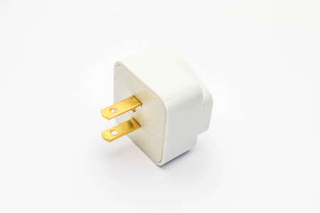 An isolated Adapter plug on white backgroundの写真素材