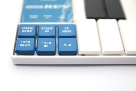 An isolated electronic keyboard on white background