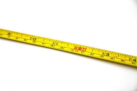 An isolated tape-measure on white backgroundの写真素材