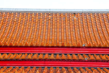 Rooftop of buddhist templeの写真素材
