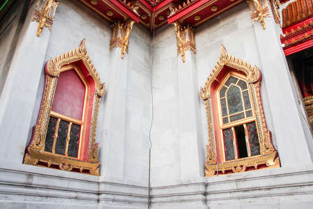 A windows of Buddhist templeの写真素材