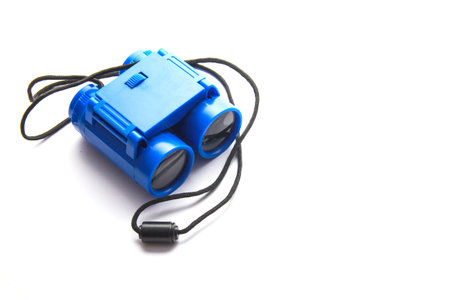 Children binocular isolated on white の写真素材