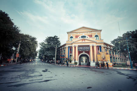Bangkok city - NOV 29: Territorial defense command with soldiers on November 29th 2014 in Bangkok, Thailandのeditorial素材