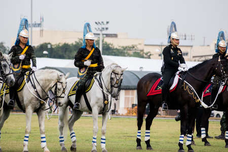 Bangkok city - NOV 29: Soldiers practice their march on November 29th 2014 in Bangkok, Thailandのeditorial素材