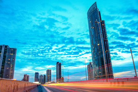 Bangkok cityscape with blue sky