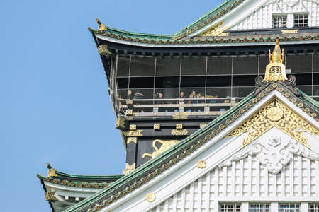 OSAKA, JAPAN - FEBUARY 8 2015: Osaka Castle in Japan on FEBUARY 8 2015. Osaka Castle was first built in 1583のeditorial素材