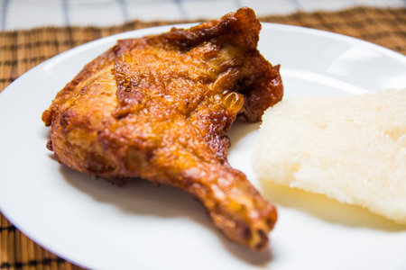 Roast Chicken With Sticky Riceの写真素材