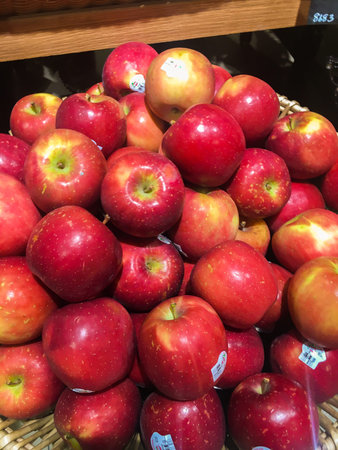 Pile of apple on a basket