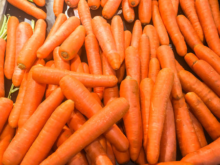 Pile of carrot on a basket,shot in supermarket