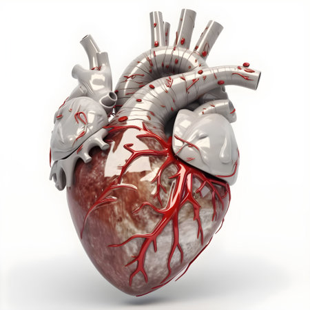 Human heart anatomy on white background. 3d illustration. High resolutionのイラスト素材