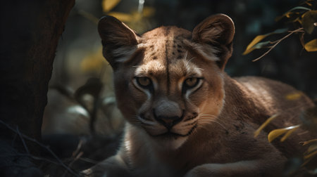 Panther, Panthera leo, single mammal, South Africaの素材