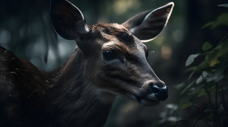 Portrait of a whitetail deer (Cervus elaphus)の素材