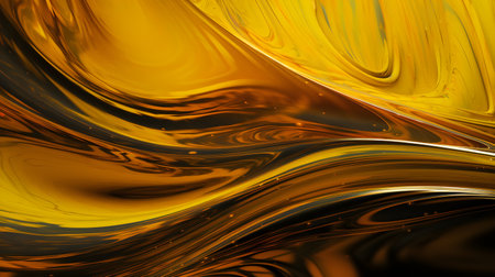 Yellow and black abstract background. Oil painting style. Fractal art.の素材