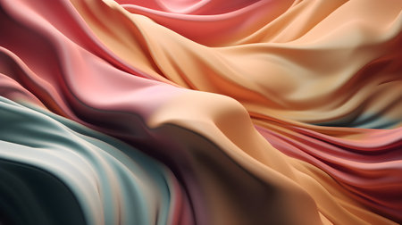 abstract background of colored silk or satin with some smooth folds in itの素材