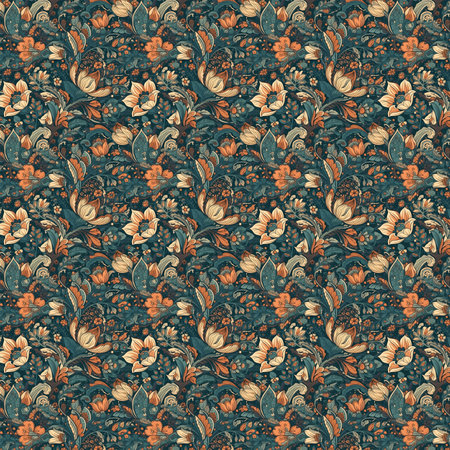 Seamless pattern with flowers in vintage style. Vector illustration.の素材