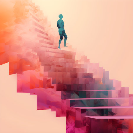 Climbing towards greatness, inspiring illustration of self-masteryの素材