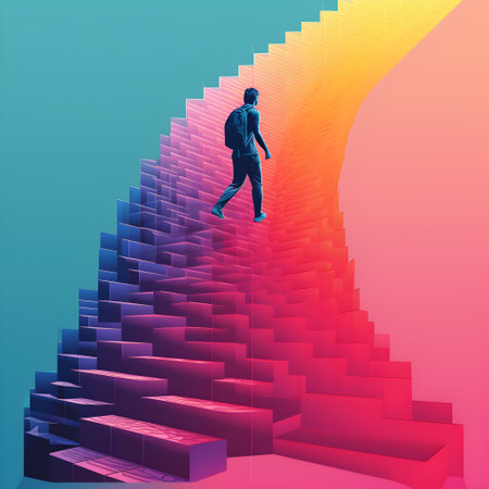 Steps towards fulfilling dreams, artistic inspiration for goal-seekersの素材