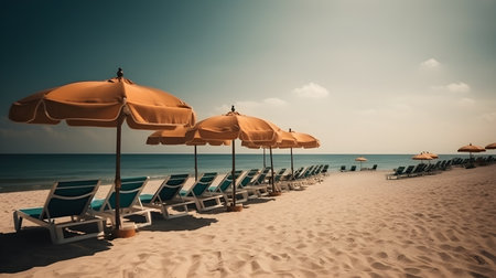 Secluded beachscape, sandy beach, soft clouds, and secret seaside sceneryの素材