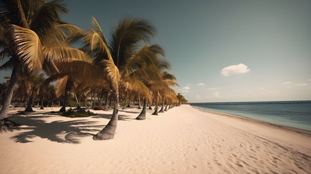 Palmy Trees and a Sandy Beach Await Your Escapeの素材