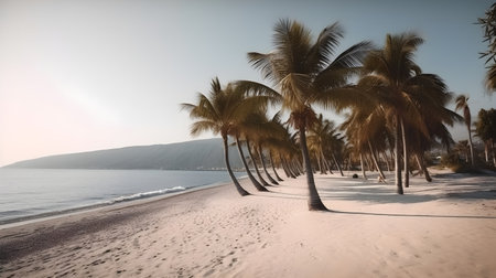 Palmy Trees and a Sandy Beach for Dreamy Escapesの素材
