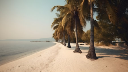 Palmy Trees and a Sandy Beach Inspire Inner Calmnessの素材