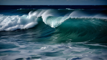 Enigmatic euphoria, awe-inspiring waves, beautiful clouds, and glistening foamの素材